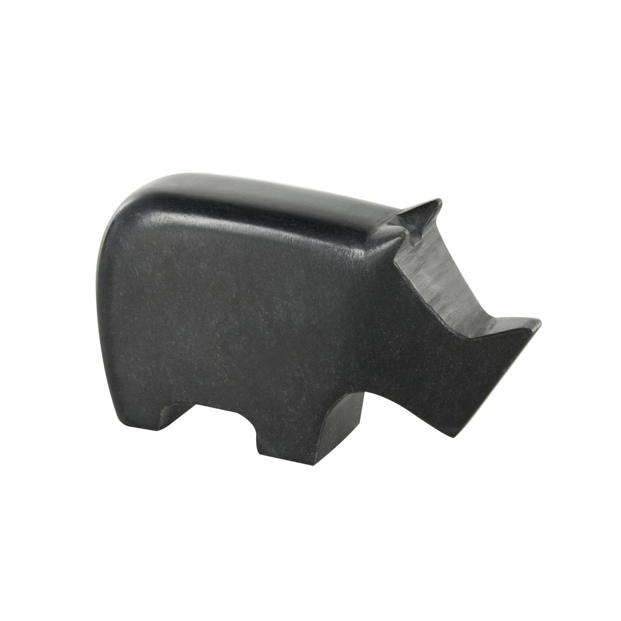 Black Abstract Marble Safari Animals Sculpture Set